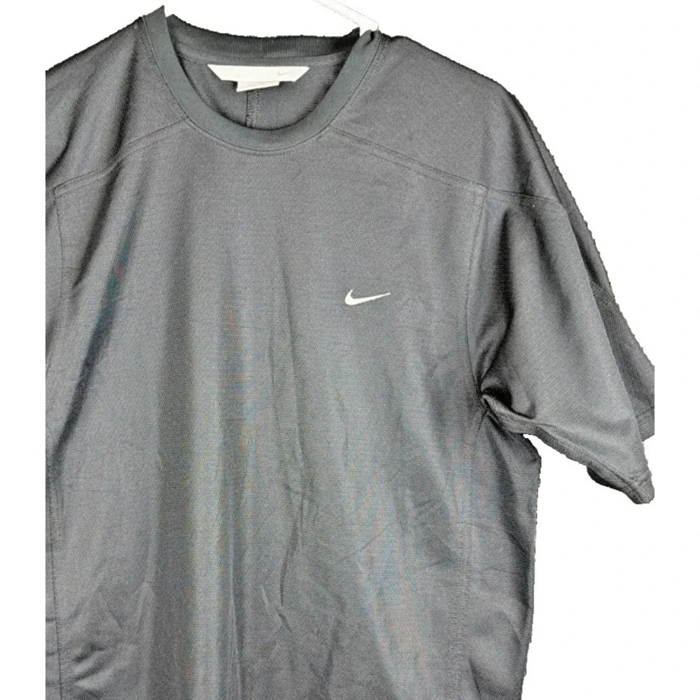 Nike Shirt Mens Medium M Black Short Sleeve Performance Athletic Pique Running